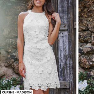 Floral lace white sun dress from Cupshe
